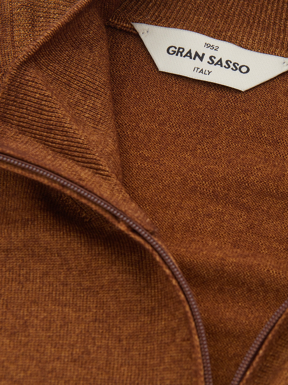 Gran Sasso Brown Full Zip Jumper