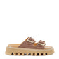 Casadei Brown Suede Sandal 'Buckles' Slipper