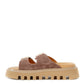 Casadei Brown Suede Sandal 'Buckles' Slipper