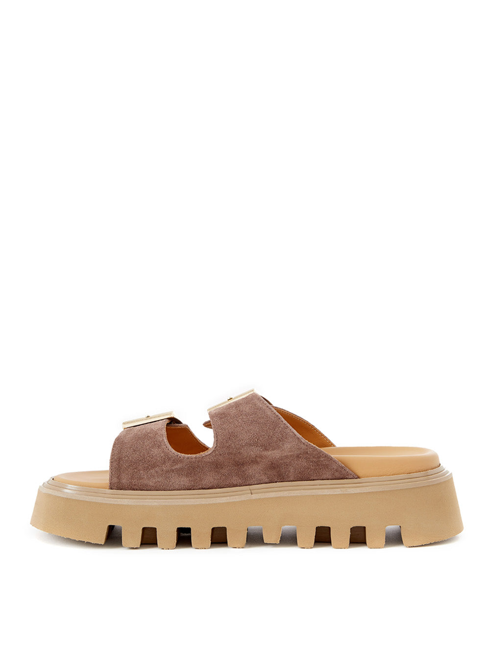 Casadei Brown Suede Sandal 'Buckles' Slipper