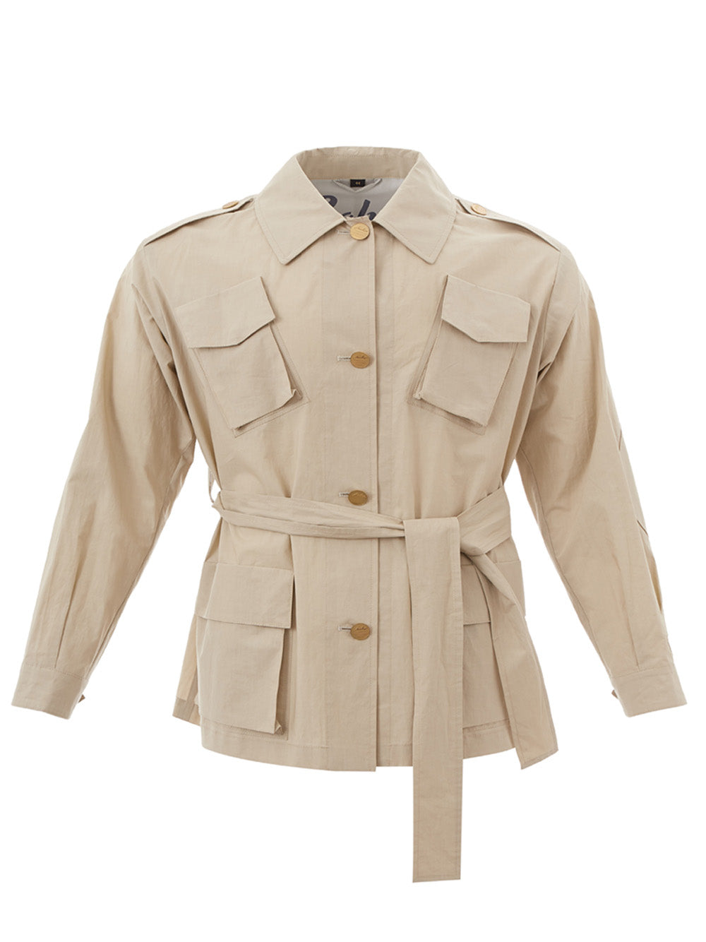 Sealup Beige Cotton Saharan Belted Jacket