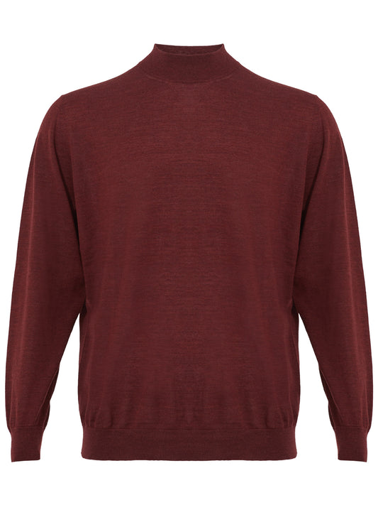 Colombo Bordeaux Cashmere Mock Neck Sweater