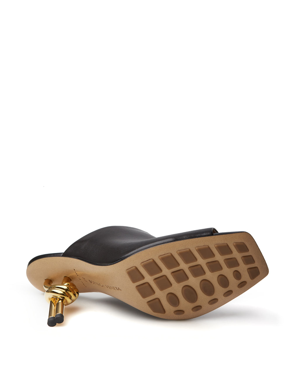 Bottega Veneta Black Leather Mule 'Knot' Sandal