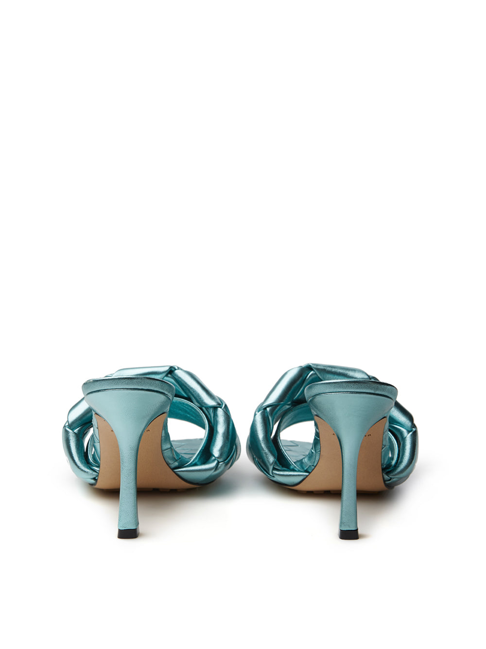 Bottega Veneta Light Blue Metal Mule 'Lido' Sandal