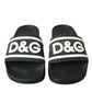 Dolce & Gabbana Black Rubber Beachwear Slippers Sandals Shoes