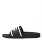 Dolce & Gabbana Black Rubber Beachwear Slippers Sandals Shoes