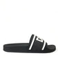 Dolce & Gabbana Black Rubber Beachwear Slippers Sandals Shoes