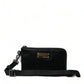 Dolce & Gabbana Black Nylon Logo Plaque Keyring Pouch Clutch Bag