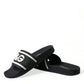 Dolce & Gabbana Black Rubber Beachwear Slippers Sandals Shoes