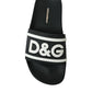 Dolce & Gabbana Black Rubber Beachwear Slippers Sandals Shoes