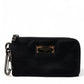 Dolce & Gabbana Black Nylon Logo Plaque Keyring Pouch Clutch Bag