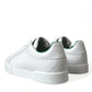 Dolce & Gabbana White Green Leather Portofino Sneakers Shoes