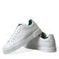 Dolce & Gabbana White Green Leather Portofino Sneakers Shoes