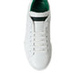 Dolce & Gabbana White Green Leather Portofino Sneakers Shoes