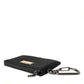 Dolce & Gabbana Black Nylon Logo Plaque Keyring Pouch Clutch Bag