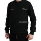 Dolce & Gabbana Black Cotton Blend Logo Pullover Sweater