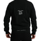 Dolce & Gabbana Black Cotton Blend Logo Pullover Sweater