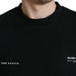 Dolce & Gabbana Black Cotton Blend Logo Pullover Sweater