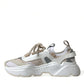 Dolce & Gabbana Beige White Daymaster Low Top Leather Sneakers Shoes