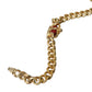 Dolce & Gabbana Gold Tone Brass Crown Charm Curb Chain Bracelet