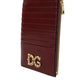 Dolce & Gabbana Maroon Leather DG Amore Zip Card Holder Wallet