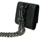 Dolce & Gabbana Black Lamb Leather Logo Card Holder Chain Strap Bags