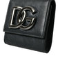 Dolce & Gabbana Black Lamb Leather Logo Card Holder Chain Strap Bags