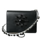 Dolce & Gabbana Black White Leather Crystal Embellished Cardholder Wallet