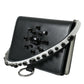 Dolce & Gabbana Black White Leather Crystal Embellished Cardholder Wallet