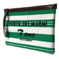 Dolce & Gabbana White Green Stripes Cotton Printed Clutch Bag