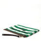 Dolce & Gabbana White Green Stripes Cotton Printed Clutch Bag