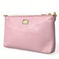 Dolce & Gabbana Pink Floral Embroidered Leather Chain Clutch Bag