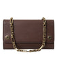 Dolce & Gabbana Brown Calf Leather Logo Embossed Shoulder Bags