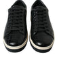 Dolce & Gabbana Black Croc Exotic Leather Men Casual Sneakers Shoes