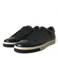 Dolce & Gabbana Black Croc Exotic Leather Men Casual Sneakers Shoes