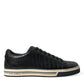 Dolce & Gabbana Black Croc Exotic Leather Men Casual Sneakers Shoes