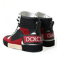 Dolce & Gabbana Black Red Leather High Top Miami Sneakers Shoes