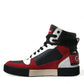 Dolce & Gabbana Black Red Leather High Top Miami Sneakers Shoes