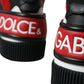 Dolce & Gabbana Black Red Leather High Top Miami Sneakers Shoes