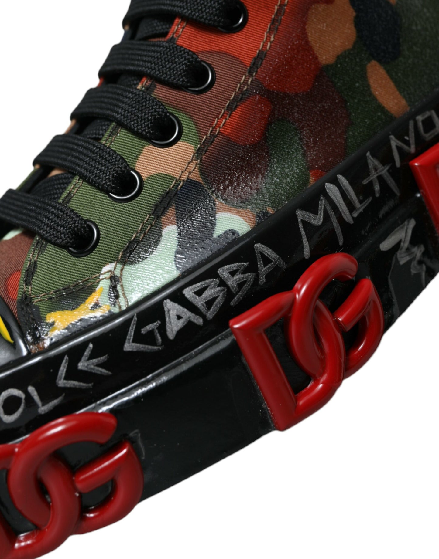 Dolce & Gabbana Multicolor Camouflage High Top Sneakers Shoes