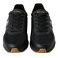 Dolce & Gabbana Black Leather Low Top  Sneakers Shoes