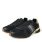 Dolce & Gabbana Black Leather Low Top  Sneakers Shoes