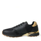 Dolce & Gabbana Black Leather Low Top  Sneakers Shoes