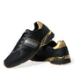 Dolce & Gabbana Black Leather Low Top  Sneakers Shoes