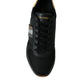 Dolce & Gabbana Black Leather Low Top  Sneakers Shoes