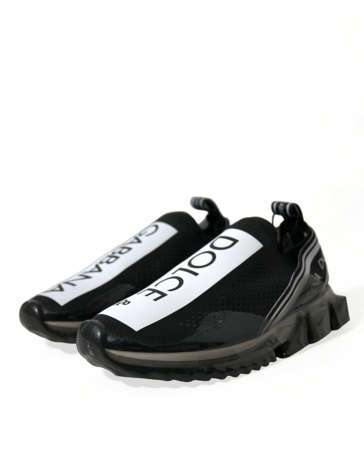 Dolce & Gabbana Black White Slip On Sneakers Sorrento Shoes