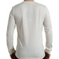 Dolce & Gabbana Off White Cotton Henley Pullover Sweater