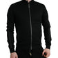 Dolce & Gabbana Black Cotton Full Zip Long Sleeves Sweater