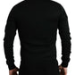 Dolce & Gabbana Black Cotton Full Zip Long Sleeves Sweater