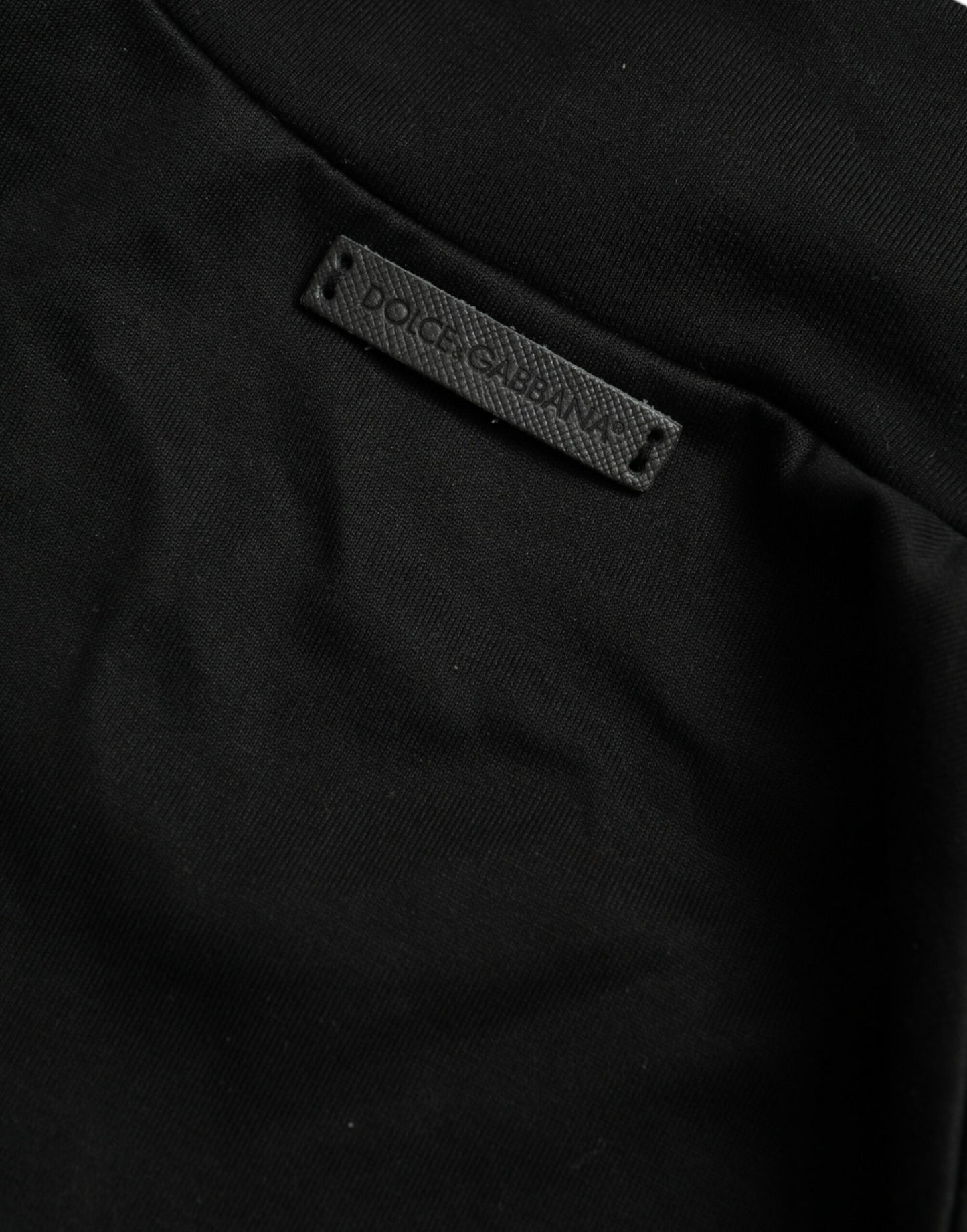 Dolce & Gabbana Black Cotton Full Zip Long Sleeves Sweater